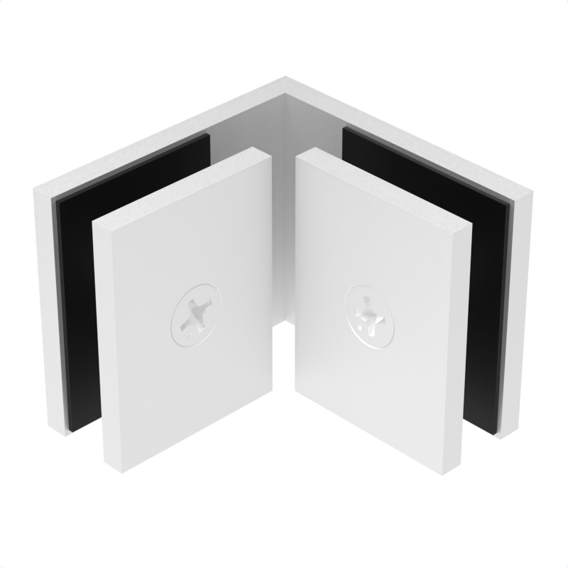 SQC90W - Square - 90° Glass to Glass - White