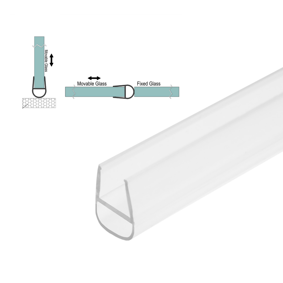 Grey Goat SWPB bulb seal for 3/8" (10 mm) glass, Ultra Clear