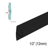 SWPL12-BLK shower L-seal - 1/2" (12 mm) glass - Black