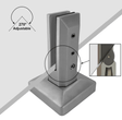 Titan Series 8" Adjustable Stair Spigot - Square - Glassparts.ca