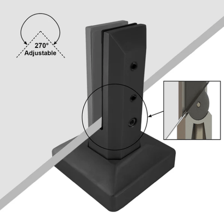 Titan Series 8" Adjustable Stair Spigot - Square - Glassparts.ca