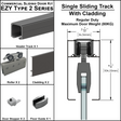 [EZY2CLDSD] Commercial Sliding Door Kit - EZY2 - w/Cladding - Single Sliding Track (118") — EZY2CLDSDBS