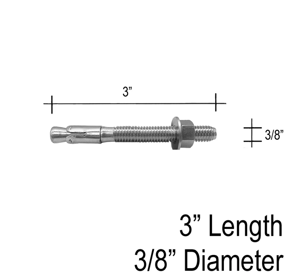 Wedge Anchor - (For Posts - Concrete Installation) - Glassparts.ca